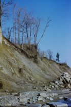 Looking up the Bluff Road bluffs